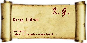 Krug Gábor névjegykártya